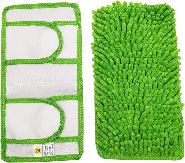 Main image of Reusable Chenille Mop Pads | Washable Microfiber Pads for Standard Mop Heads | Swiffer-Compatible Dry Mops for Dust, Pet Hair, and Spills | Replacement Set of 2