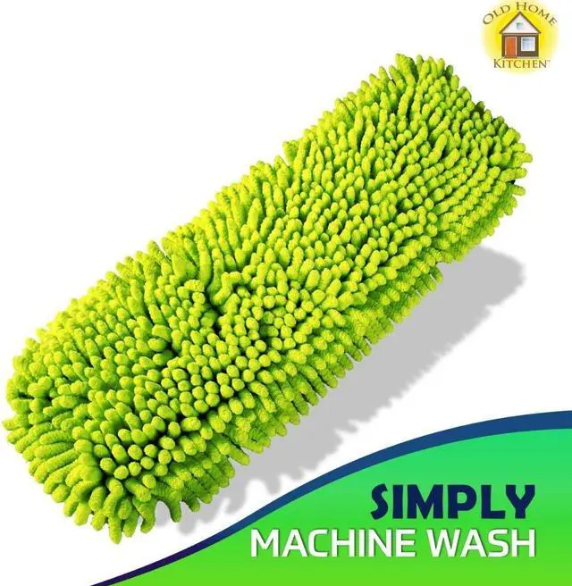 Alt view image 3 of 7 - Reusable Chenille Mop Pads | Washable Microfiber Pads for Standard Mop Heads | Swiffer-Compatible Dry Mops for Dust, Pet Hair, and Spills | Replacement Set of 2