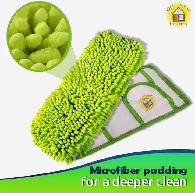 Alt view image 5 of 7 - Reusable Chenille Mop Pads | Washable Microfiber Pads for Standard Mop Heads | Swiffer-Compatible Dry Mops for Dust, Pet Hair, and Spills | Replacement Set of 2