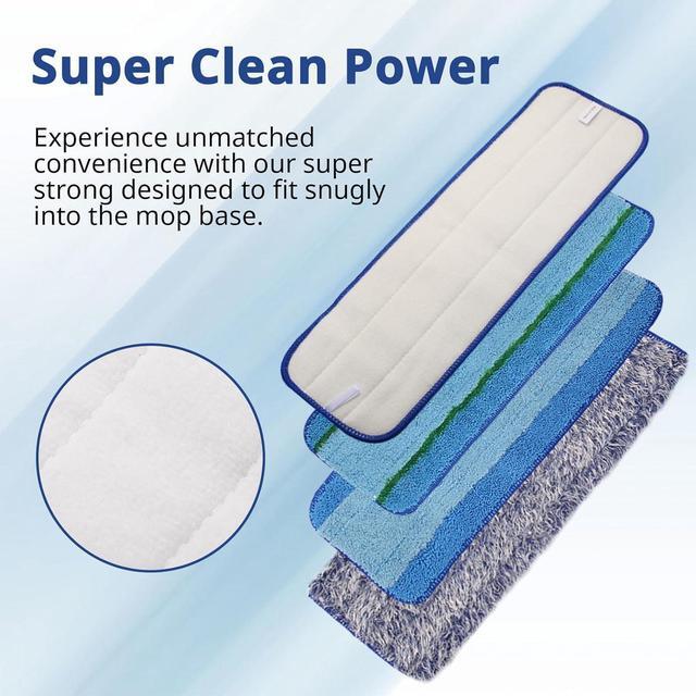 Alt view image 5 of 7 - 6pack Hardwood Floor Cleaner Pads Compatible with Bona Mop Washable Reusable Microfiber Cleaning Pad Replacement Multi-Surfacecleaner Refill 2 Deep Cleaning Pad+2 Microfiber Cleaning Pad+2 Dusting Pad