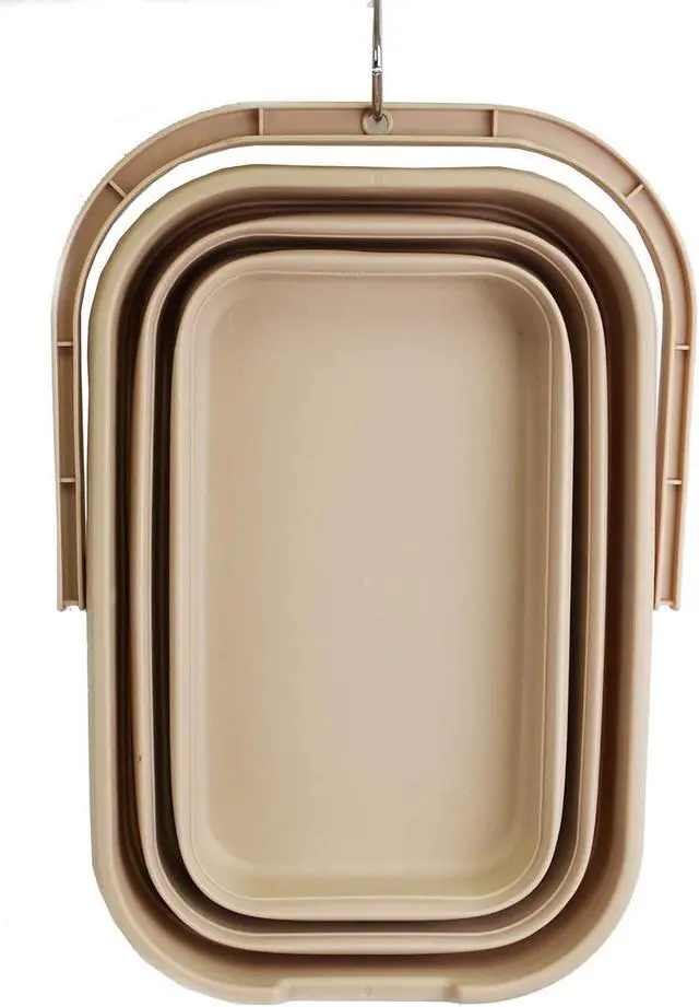 Alt view image 5 of 6 - SAMMART 12L (3.1 Gallon) Collapsible Rectangular Handy Bucket (1, Apricot)