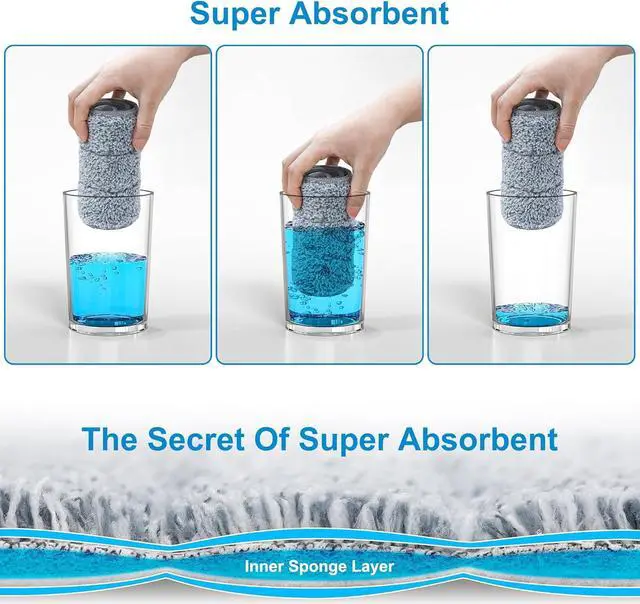 Alt view image 2 of 7 - Aifacay Microfiber Mop Head Replacements for Flat Floor Mop and Bucket Set, 13 Inch Reusable Microfiber Mop Pad Refills for Floor Cleaning Hard Wood Floor Microfiber Cleaning Pads - 6 Pack