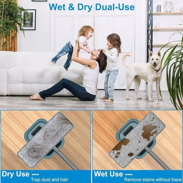 Alt view image 3 of 7 - Aifacay Microfiber Mop Head Replacements for Flat Floor Mop and Bucket Set, 13 Inch Reusable Microfiber Mop Pad Refills for Floor Cleaning Hard Wood Floor Microfiber Cleaning Pads - 6 Pack