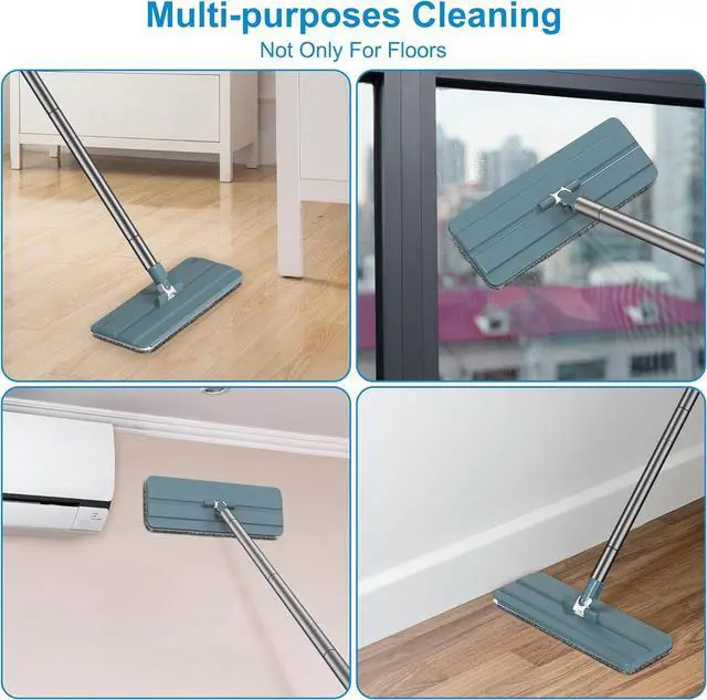 Alt view image 6 of 7 - Aifacay Microfiber Mop Head Replacements for Flat Floor Mop and Bucket Set, 13 Inch Reusable Microfiber Mop Pad Refills for Floor Cleaning Hard Wood Floor Microfiber Cleaning Pads - 6 Pack