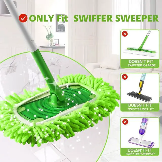 Alt view image 2 of 7 - Mop Refills for Swiffer Sweeper,SealUncle Reusable Microfiber Mop Pads Washable Sweeper Refill Wet/Dry Use for All Purpose Floor(3 Pack)