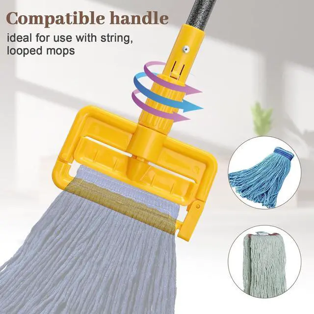 Alt view image 2 of 7 - Mop Handle Commercial Heavy Duty, 60 inch Metal Commercial Mop Stick,Side Gate Mop Head Replacement Holder for Floor Cleaning,Clamp Mop Handles Quick Change for Wet Mop (2)