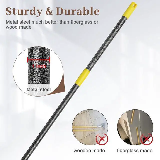 Alt view image 5 of 7 - Mop Handle Commercial Heavy Duty, 60 inch Metal Commercial Mop Stick,Side Gate Mop Head Replacement Holder for Floor Cleaning,Clamp Mop Handles Quick Change for Wet Mop (2)