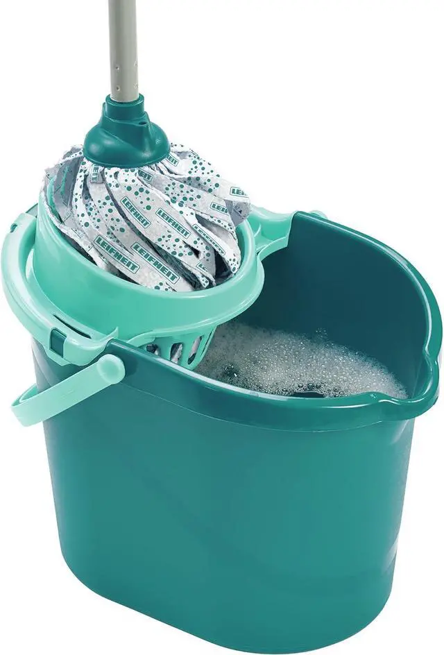 Alt view image 7 of 7 - Leifheit, Blue Classic Mop and Bucket Set, Green, White