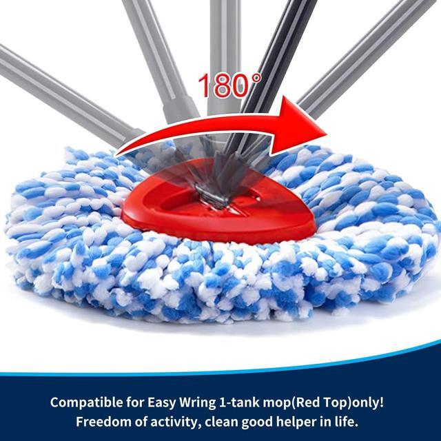 Alt view image 5 of 7 - RinseClean Spin Mop Replacement Head,4 Pack Spin Mop Refills nclude 1 Rotating Mop Base Compatible with RinseClean Dual SystemTriangle Mops for Floor Cleaning Head ReplaceBlue Barrel(2-Tank System)