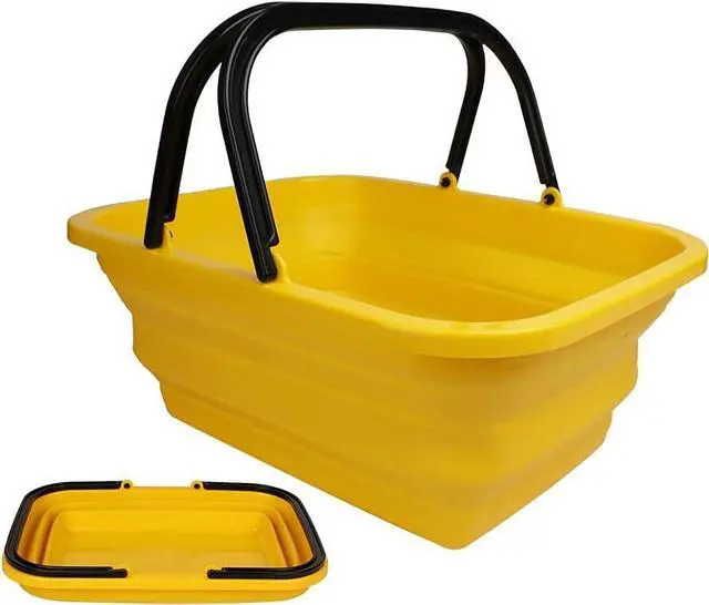 Main image of Collapsible Compact Bucket with Handle 10L(2.6 Gallon) Portable Water Bucket,Outdoor Multiuse Foldable Water Pail for Car Window Cleaning, Camping, Washing Dishes, Picnic, Fishing