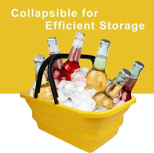 Alt view image 3 of 7 - Collapsible Compact Bucket with Handle 10L(2.6 Gallon) Portable Water Bucket,Outdoor Multiuse Foldable Water Pail for Car Window Cleaning, Camping, Washing Dishes, Picnic, Fishing