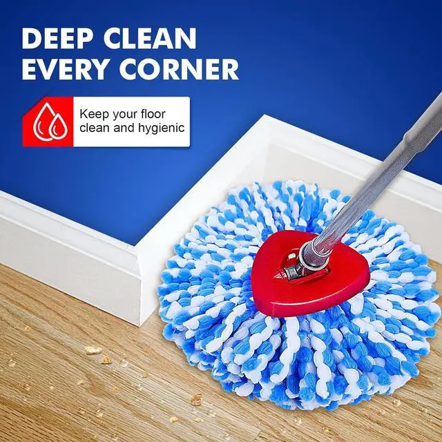 Alt view image 3 of 5 - Mop Heads Replacements for Rinse 2 Tank System Spin Mop Replace Microfiber Refills Pads for Floor Cleaning, Easy to Replace, 5 Pack