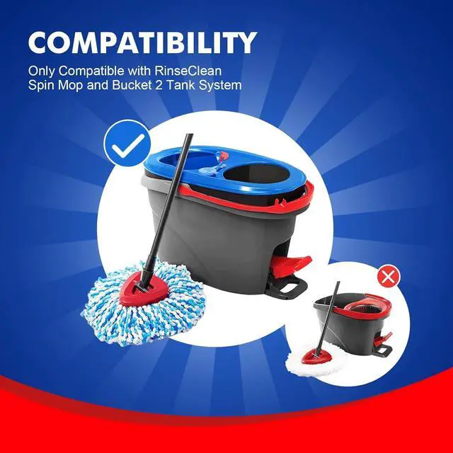 Alt view image 2 of 5 - Mop Heads Replacements for Rinse 2 Tank System Spin Mop Replace Microfiber Refills Pads for Floor Cleaning, Easy to Replace, 5 Pack