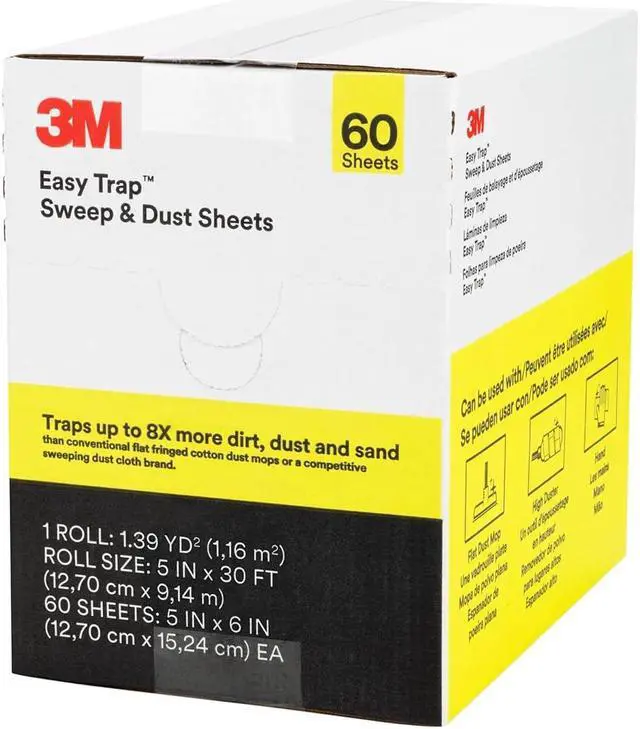 Main image of 3M Easy Trap Duster - sweep & dust sheets, 5" x 6" sheets, 250 sheets/roll, 2 rolls/case