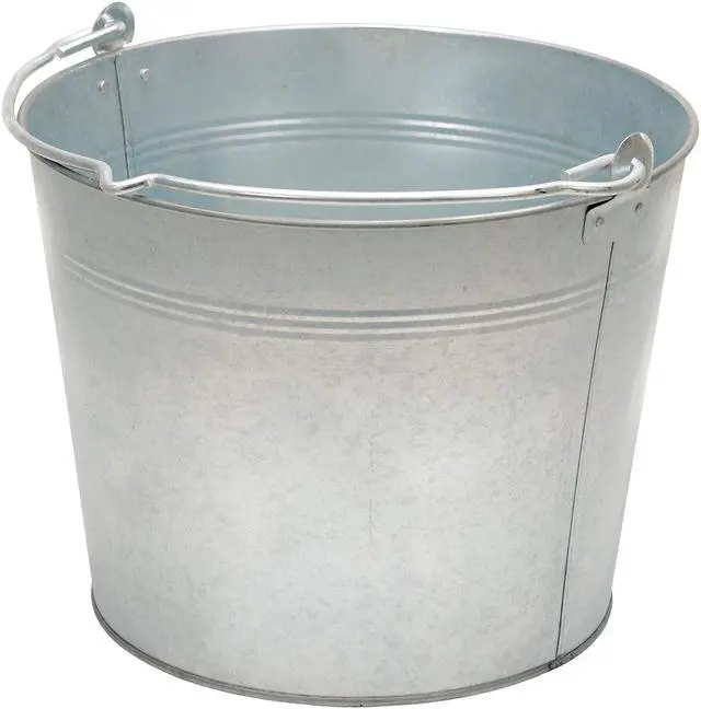 Alt view image 2 of 3 - Vestil BKT-GAL-325 Galvanized Steel Bucket, 9-13/16" Depth, 3.25 gallon, 28 pound Capacity, Silver