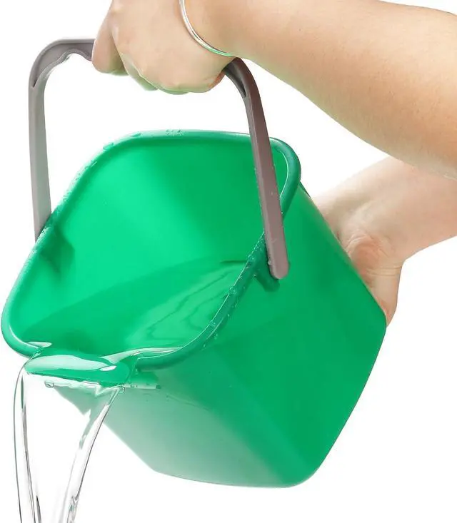 Alt view image 3 of 7 - Peohud 4 Pack Sanitizing Buckets, 3 Quart Small Cleaning Buckets, Square Detergent Pail with Spout and Handle, Plastic Utility Bucket for Home Kitchen School Offices Commercial Use, Green