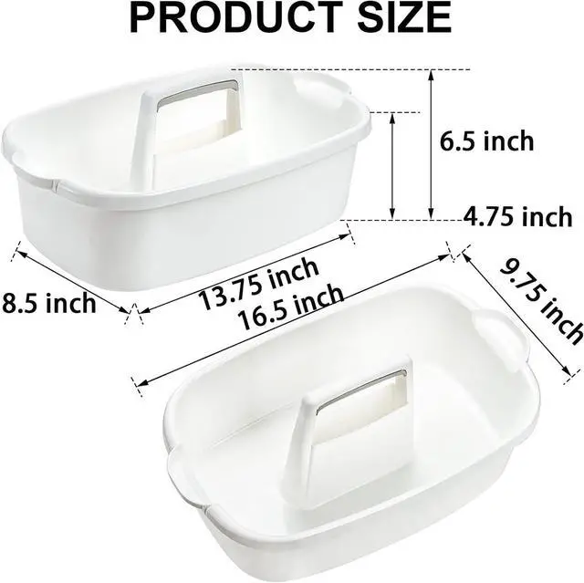 Alt view image 2 of 7 - TOPZEA 2 Pack Cleaning Supplies Caddy, Large Plastic Cleaning Supply Organizer Bucket with Handle Portable Housekeeping Shower Tote Caddy Under Sink Tool Storage Baskets for Dorm, Bathroom, Kitchen