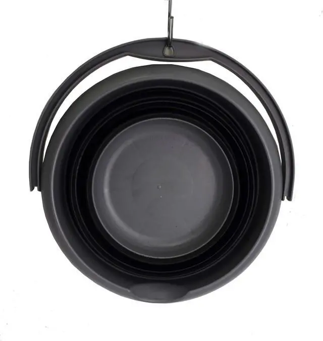 Alt view image 3 of 7 - SAMMART Set of 2-5L (1.32Gallon) Collapsible Fishing Bucke - Foldable Round Tub - Portable Plastic Water Pail - Space Saving Outdoor Waterpot(2, Grey/Black)
