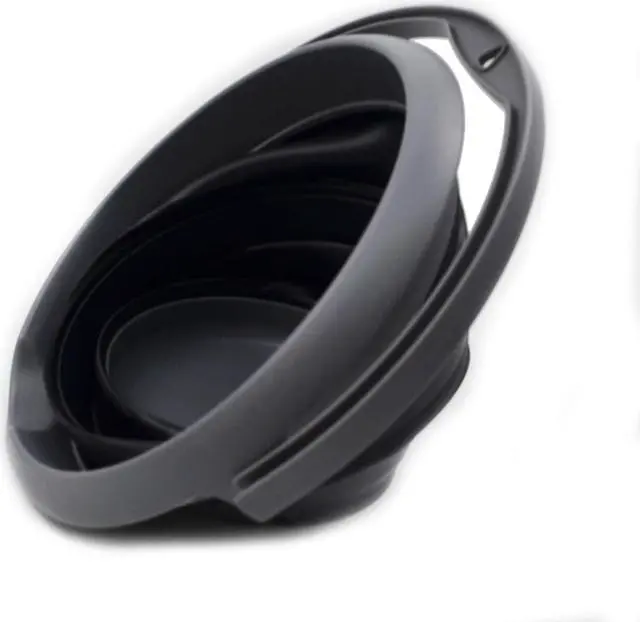 Alt view image 5 of 7 - SAMMART Set of 2-5L (1.32Gallon) Collapsible Fishing Bucke - Foldable Round Tub - Portable Plastic Water Pail - Space Saving Outdoor Waterpot(2, Grey/Black)