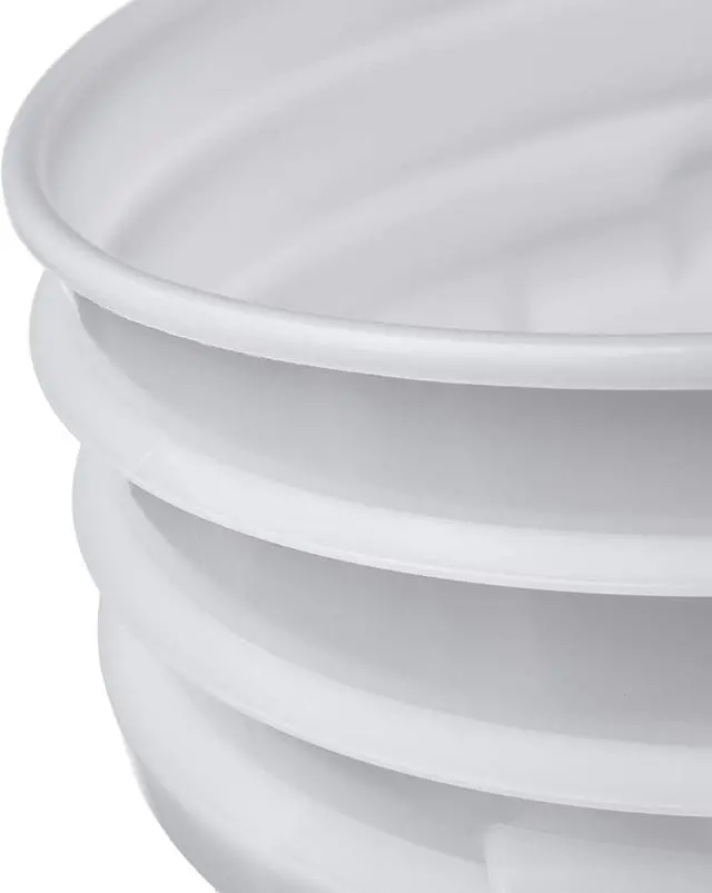 Alt view image 6 of 6 - Letica Premium 7 Gallon Bucket, HDPE, Natural, 6 Pack