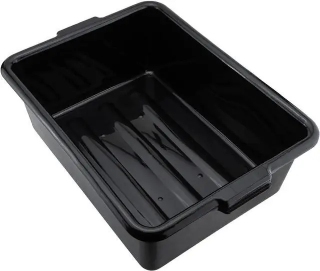 Alt view image 2 of 7 - Restaurantware TUB ONLY: RW Clean 22 Inch x 15.7 Inch Bus Tub 1 Deep Bus Box - Lid Sold Separately With Handles Black Plastic Restaurant Tub Heavy-Duty For Kitchen Organization