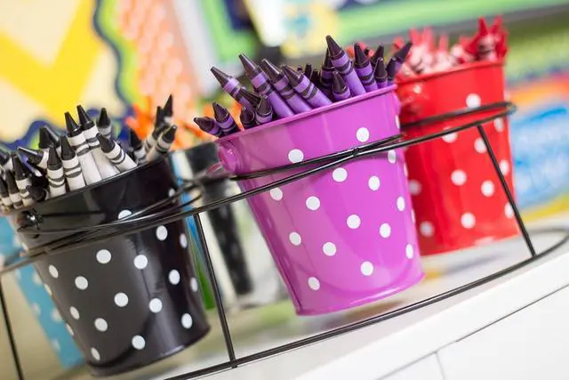 Alt view image 2 of 3 - Teacher Created Resources Buckets Set, Set of 6, Black Polka Dots (TCR6059)