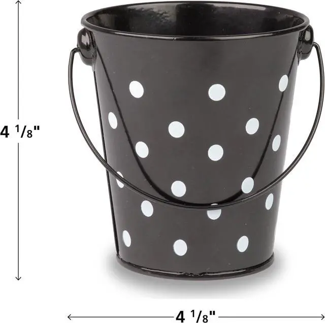 Alt view image 3 of 3 - Teacher Created Resources Buckets Set, Set of 6, Black Polka Dots (TCR6059)