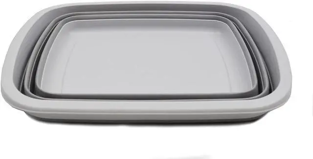Alt view image 2 of 6 - SAMMART 10L (2.6 Gallon) Collapsible Tub-Foldable Dish Tub-Portable Washing Basin-Space Saving Plastic Washtub (Grey, 1)
