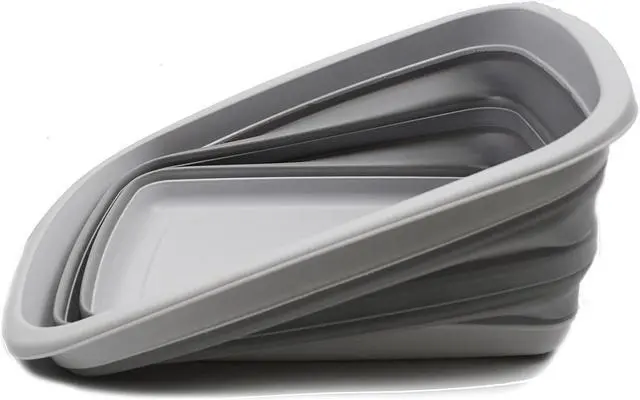 Alt view image 3 of 6 - SAMMART 10L (2.6 Gallon) Collapsible Tub-Foldable Dish Tub-Portable Washing Basin-Space Saving Plastic Washtub (Grey, 1)