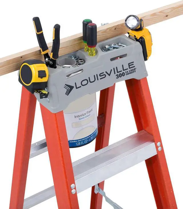 Alt view image 3 of 6 - Louisville Ladder 6-Foot Fiberglass Step Ladder, 300-Pound Load Capacity, Type IA, FS1506