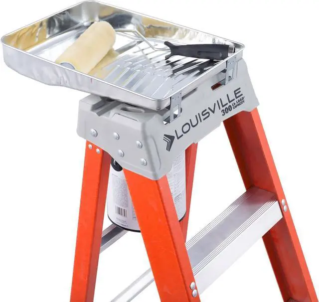 Alt view image 4 of 6 - Louisville Ladder 6-Foot Fiberglass Step Ladder, 300-Pound Load Capacity, Type IA, FS1506