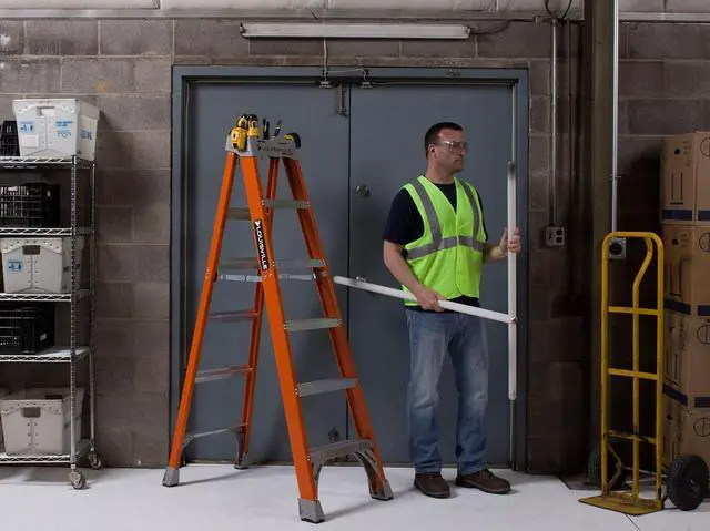 Alt view image 6 of 6 - Louisville Ladder 6-Foot Fiberglass Step Ladder, 300-Pound Load Capacity, Type IA, FS1506