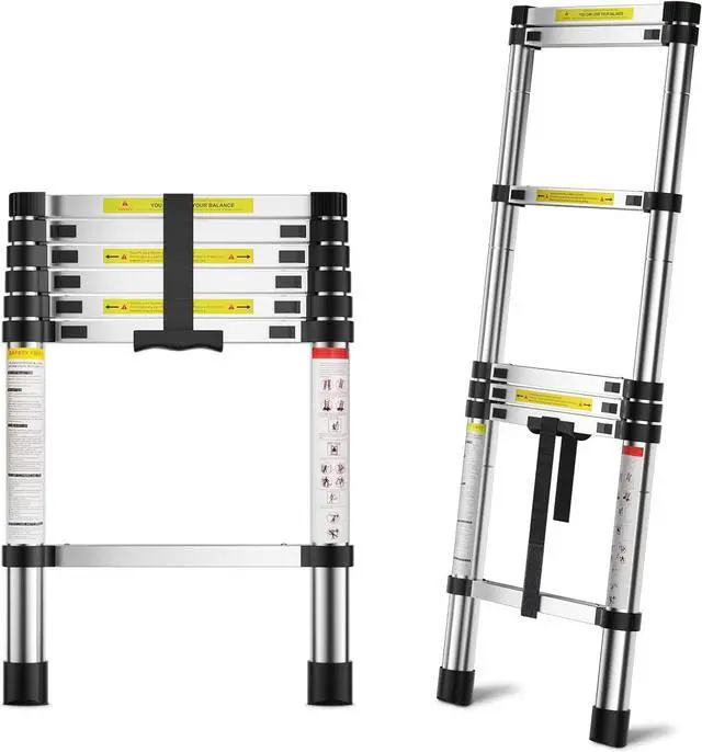 Main image of 6.6 FT Extension Ladders, Lightweight Collapsible Ladders, Aluminum Telescoping Ladders for Home, Folding Telescoping Ladder for RV, Attic, Daily Use at Home, Capacity 330 lbs