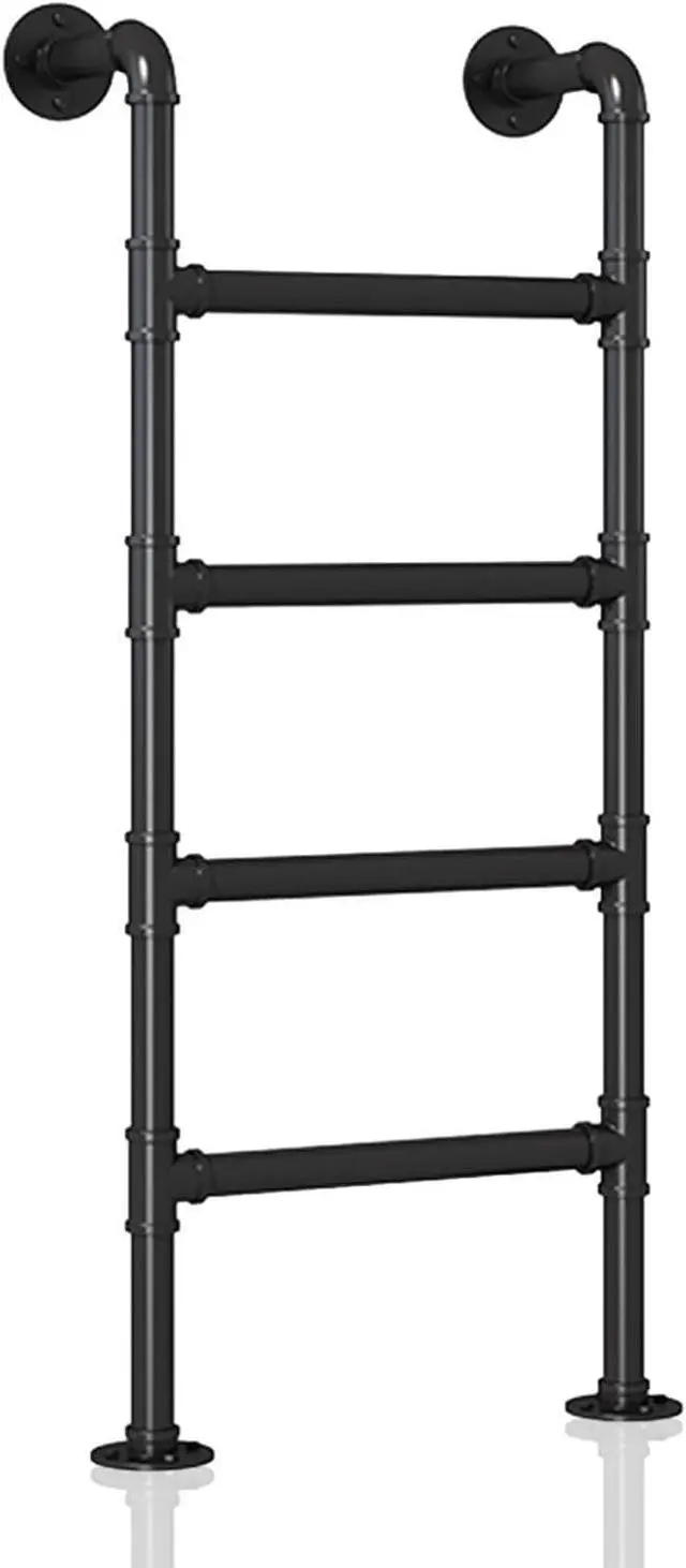 Main image of 4.8FT Wall Mounted Metal Step Ladder for Home Loft, Height Entrance Egress Ladder, Basement Window Well Egress Ladder Fire Escape Ladder for Attic,Dorm,Library,Bunk Bed,Deck,RV,Loads 330lbs