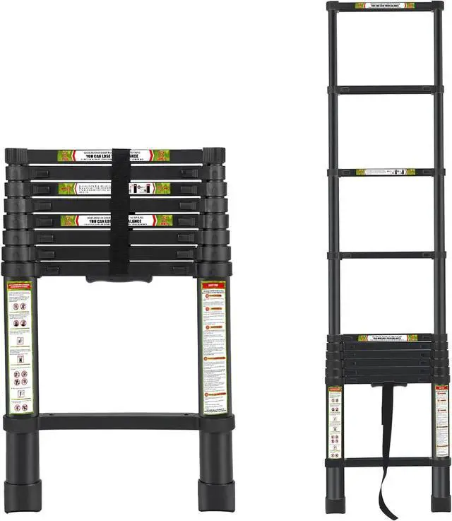 Main image of RIKADE Telescoping Ladder 8.5FT & Attic Ladder, Heavy Duty Aluminum with Non-Slip Feet, 330lb Capacity for RV, Attic, Roof & Multi-Surface Use