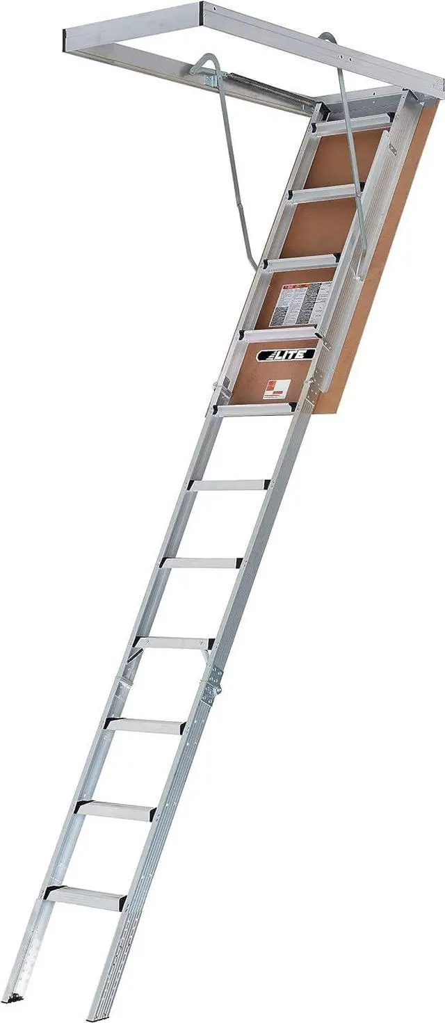 Main image of LITE 10-Foot Aluminium Attic Ladder 56" W x 22.5" H, 375-Pound Load Capacity, Type IAA, AP2240MS