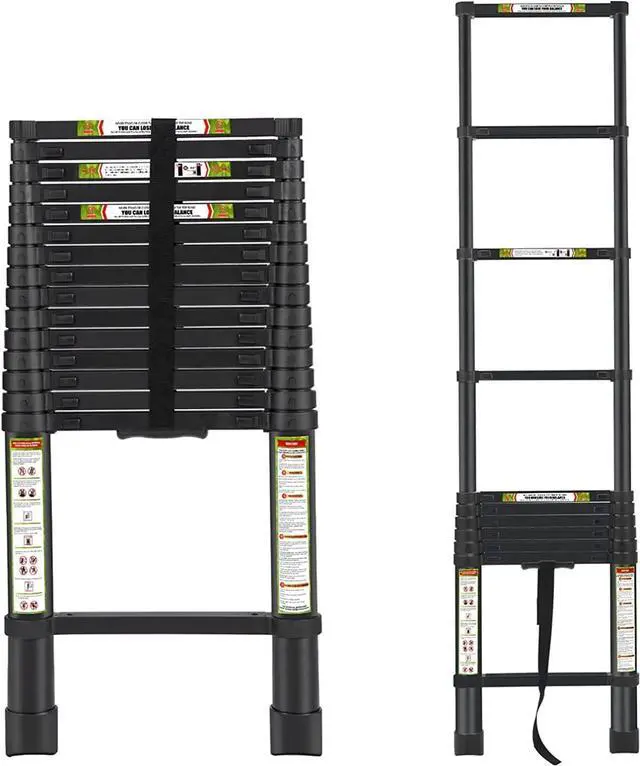 Main image of RIKADE Telescoping Ladder 20.3FT & Attic Ladder, Heavy Duty Aluminum with Non-Slip Feet, 330lb Capacity for RV, Attic, Roof & Multi-Surface Use