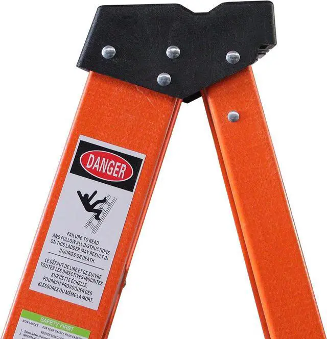 Alt view image 6 of 7 - 8-Foot Fiberglass Step Ladder, 250 Pound Capacity