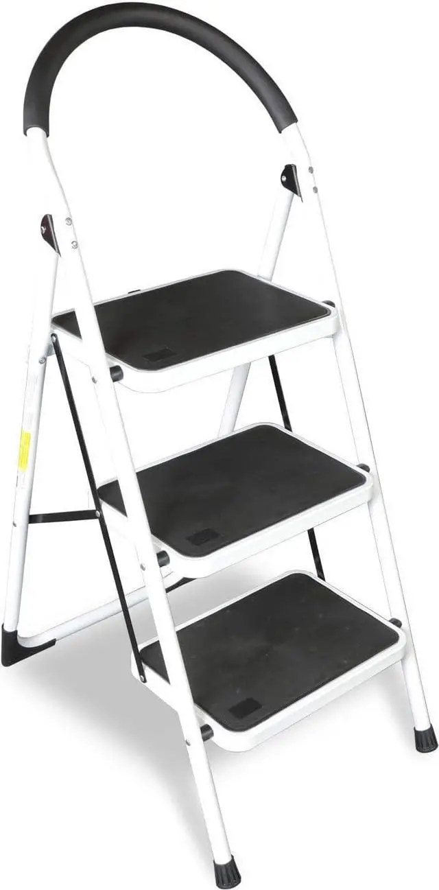 Main image of 3 Step Ladder, Folding Lightweight Step Stool with Wide Anti-Slip Pedal for Home, Office, Kitchen and Garage, 400 lbs Capacity