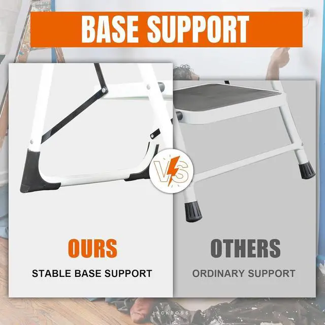 Alt view image 3 of 7 - 3 Step Ladder, Folding Lightweight Step Stool with Wide Anti-Slip Pedal for Home, Office, Kitchen and Garage, 400 lbs Capacity