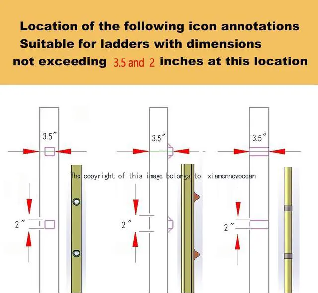 Alt view image 3 of 7 - Ladder Stabilizer,Wing Span/Wall Extension Ladder Standoff Arms,Extension Ladder Accessory for Roof Gutter,Heavy Duty Extension Ladder Stabilizer for Roof Ladders Gutter (Orange)
