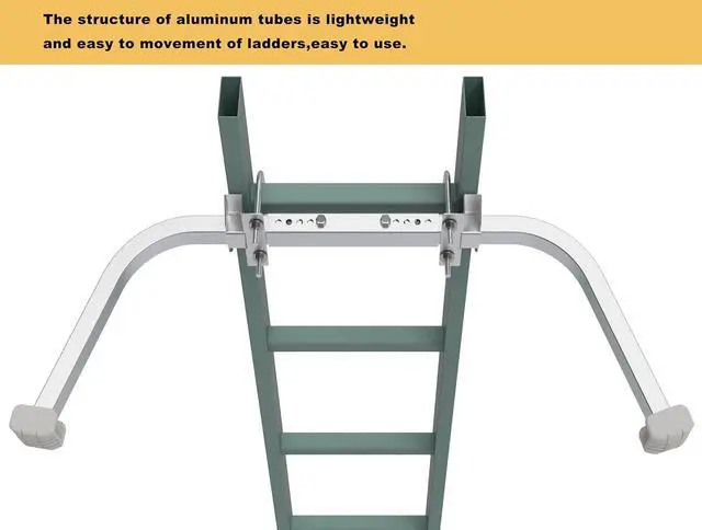 Alt view image 5 of 7 - Ladder Stabilizer,Extended Ladder Stabilizer Accessory for Roof GutterWall,Ladder Stand-Off Aluminum Wing Span/Wall Ladder Standoff with Non-Slip Rubber Bottom pad.(Patent Pending)