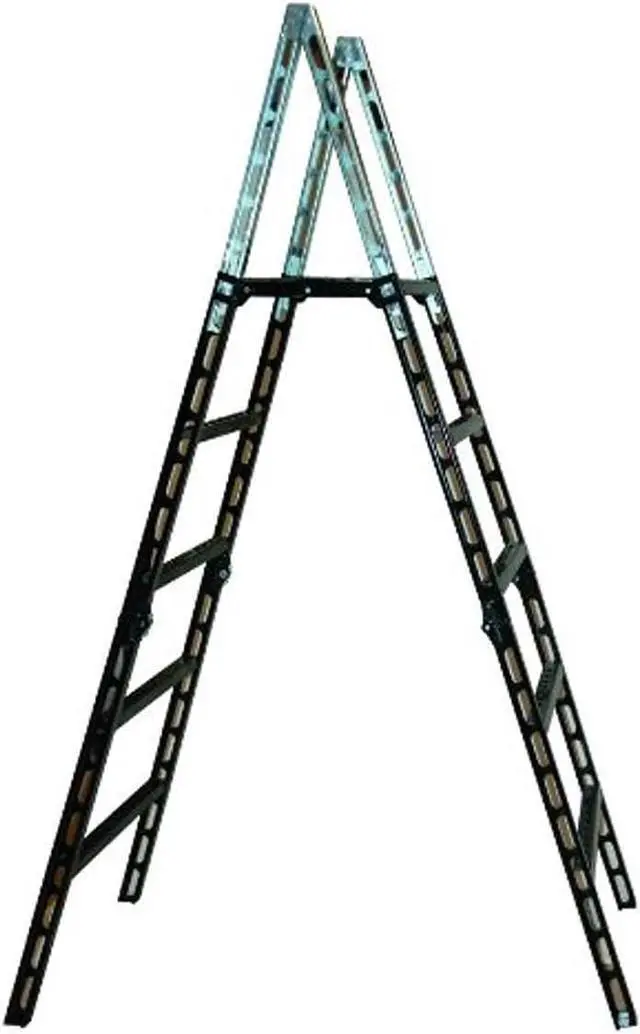 Alt view image 2 of 7 - MoJack 24001 Easy Step Ladder, Folding Lightweight, 300lb Sturdy Steel, Lightweight, Portable Steel Ladder, Top Platform with Non-Slip Thread, Indoor and Outdoor Use