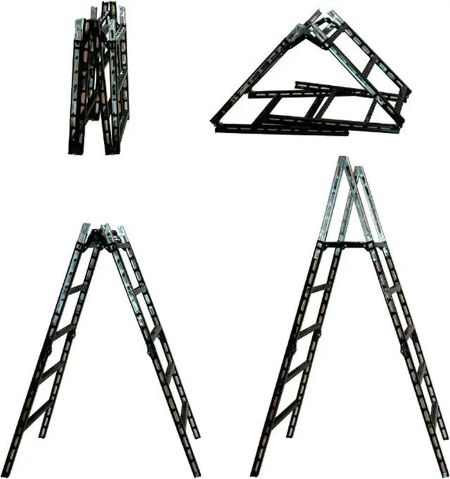 Main image of MoJack 24001 Easy Step Ladder, Folding Lightweight, 300lb Sturdy Steel, Lightweight, Portable Steel Ladder, Top Platform with Non-Slip Thread, Indoor and Outdoor Use