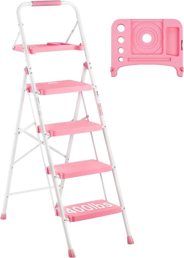 Pink step stool ladder discount