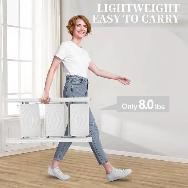 Alt view image 3 of 5 - HBTower Step Ladder 3 Step Folding, Small Step Stool for Adults, Closet Step Stool Lightweight Kitchen Ladder 3 Step Ladder with Anti-Slip Wide Pedals, White