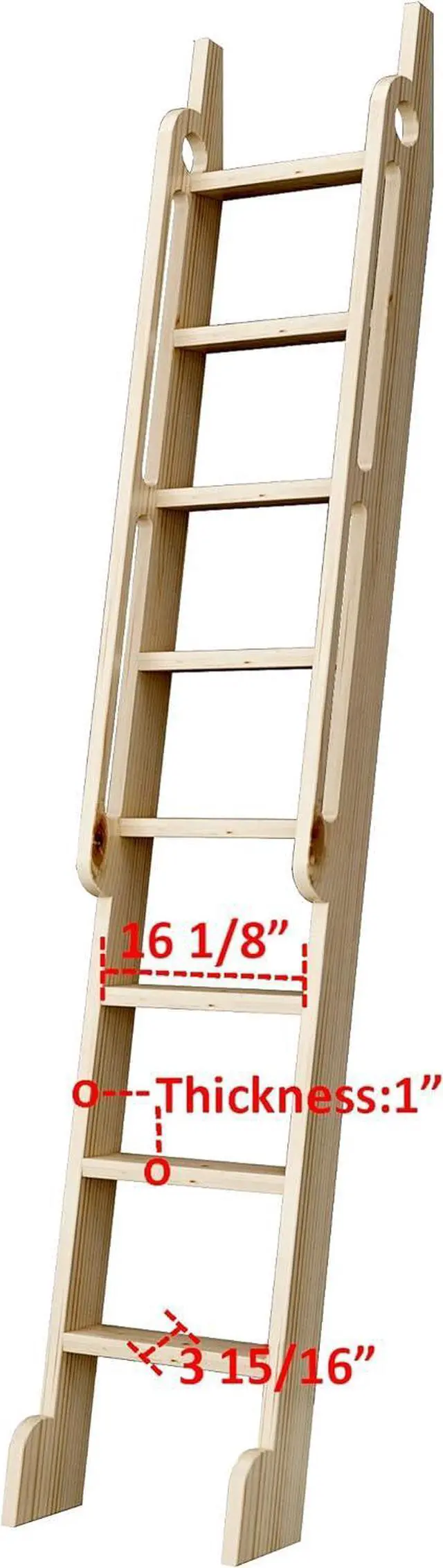 Alt view image 2 of 7 - DIYHD 96" Unfinished Rolling Library Wooden Step Ladder with Glab Handle,No Sliding Hardware