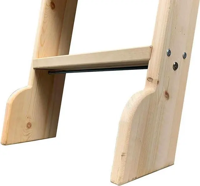 Alt view image 4 of 7 - DIYHD 96" Unfinished Rolling Library Wooden Step Ladder with Glab Handle,No Sliding Hardware