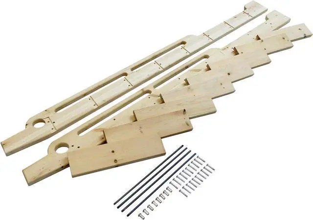 Alt view image 5 of 7 - DIYHD 96" Unfinished Rolling Library Wooden Step Ladder with Glab Handle,No Sliding Hardware