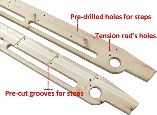 Alt view image 6 of 7 - DIYHD 96" Unfinished Rolling Library Wooden Step Ladder with Glab Handle,No Sliding Hardware